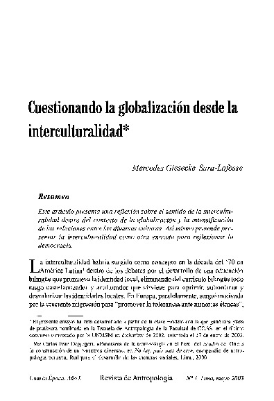 Cuestionando la globalización desde la interculturalidad